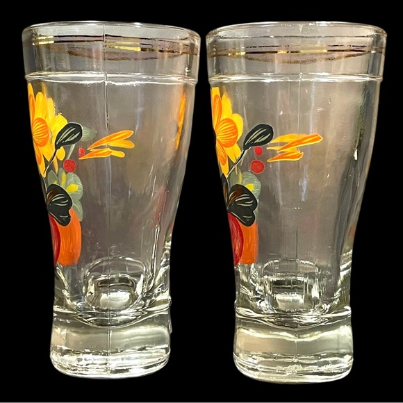 Vintage 1950s Lubiana Kristrall Italy Floral Boot Shaped Shot Glasses (2) - Picture 3 of 9